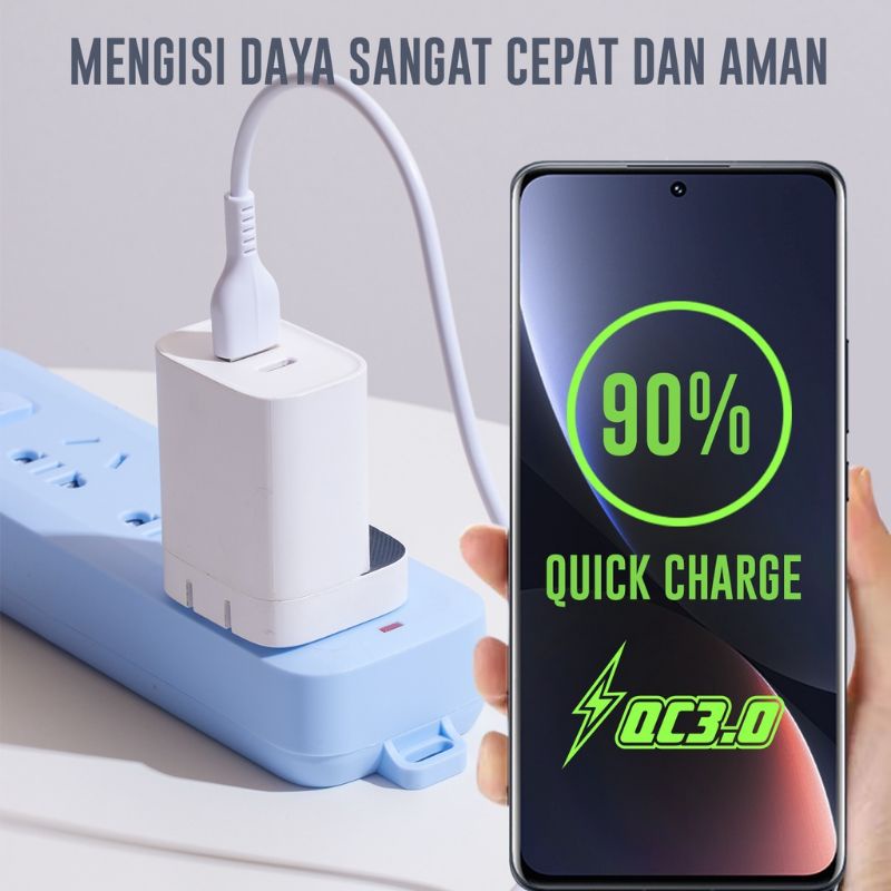 VEGER KABEL DATA TIPE-C 3.0A QUICK CHARGING KABEL USB MURAH PROMO VEGER V108 HIGH QUALITY. UNTUK SMARTPHONE ANDROID