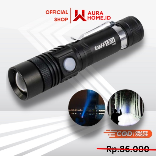 Senter LED USB Rechargeable XML-T6 6200 Lumens 10W / Senter LED Cas Casan Charger USB Listrik Anti A