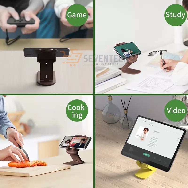 SEVENTEEN STAND HD40 KARAKTER STAND HOLDER HANDPHONE HD40 MOTIF LUCU STAND HOLDER WANITA STAND HP MOTIF BEBEK DUCK BROWN CUTE