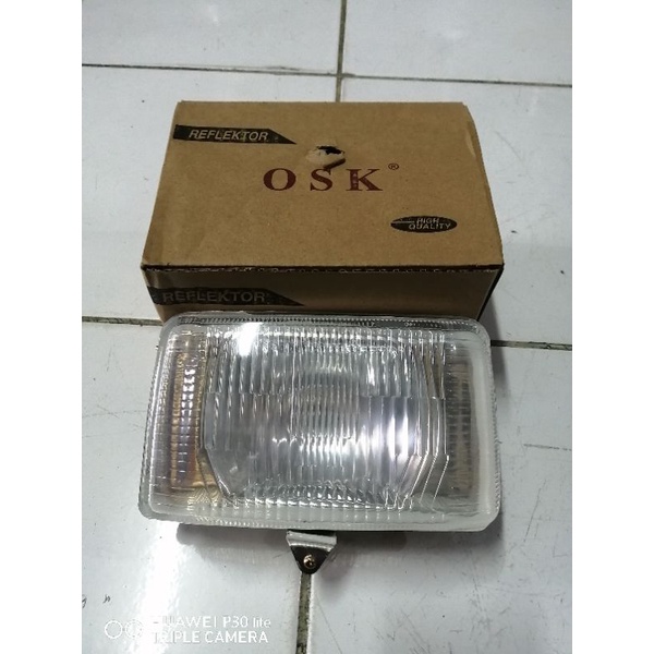 Lampu Depan Reflektor Sepeda Motor C800 Astrea Variasi Original Kotak Kuning Besi Tebal
