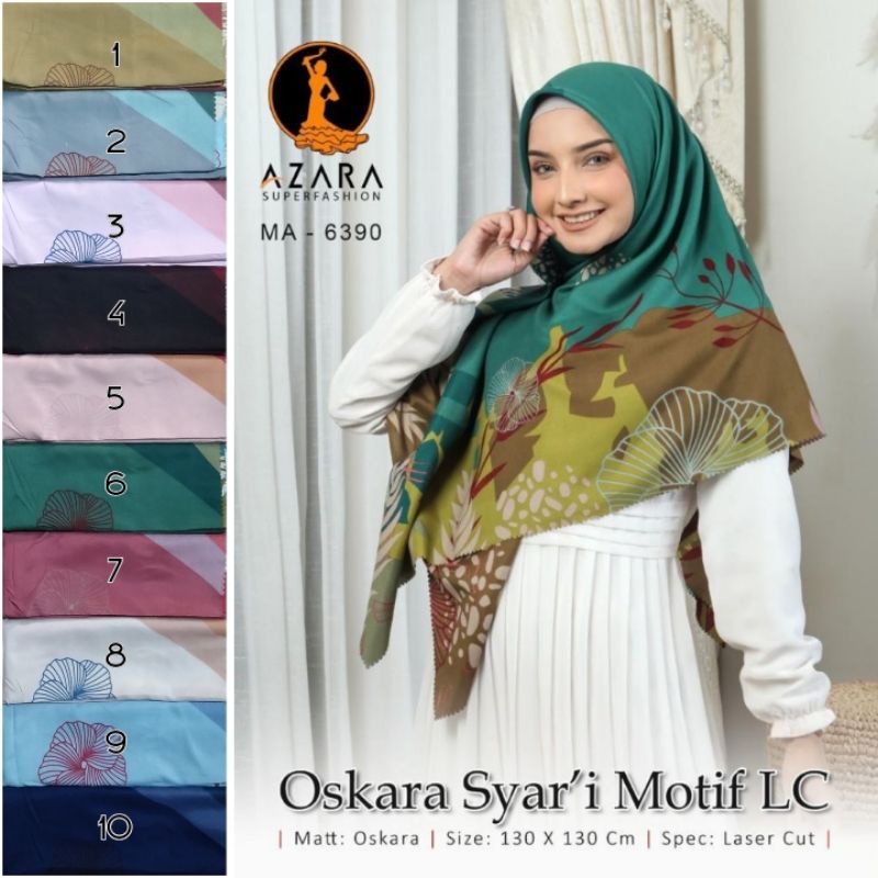SEGIEMPAT SYARI JILBAB AZARA HIJAB SEGI4 MOTIF 130 X130 KERUDUNG JUMBO
