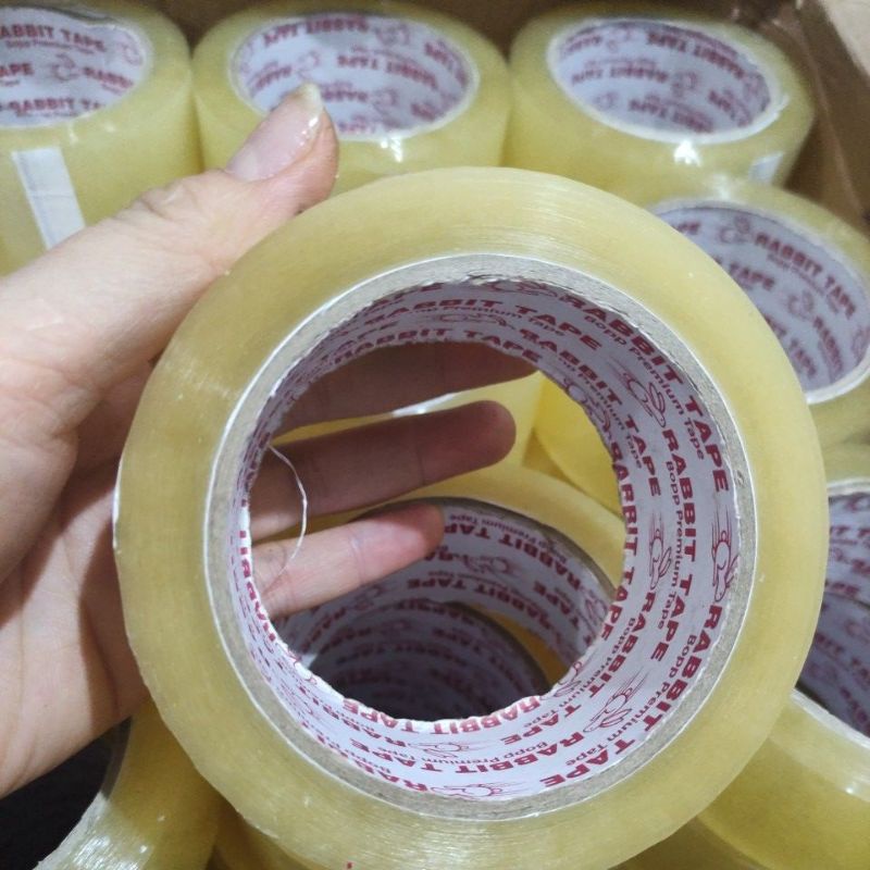 lakban bening 100 yard ( tebal ) / lem perekat 100Y / RABBIT TAPE