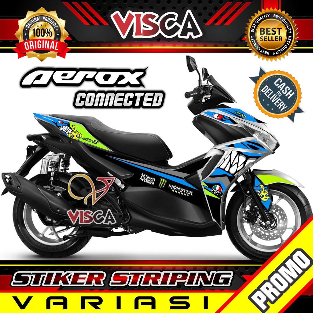 Striping Aerox 155 Connected - Stiker Sticker Striping Variasi Lis Yamaha Aerox 155 Connected - Stri