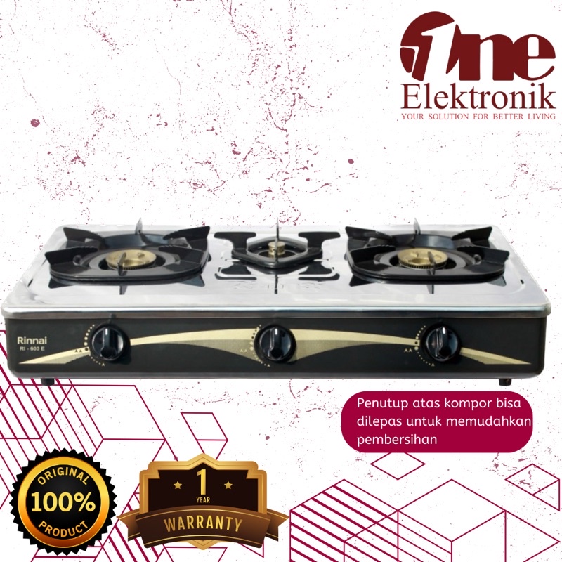KOMPOR GAS RINNAI 3 TUNGKU  RI - 603 E