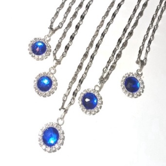 Kalung Wanita Birthstone Charm September Pendant Necklace