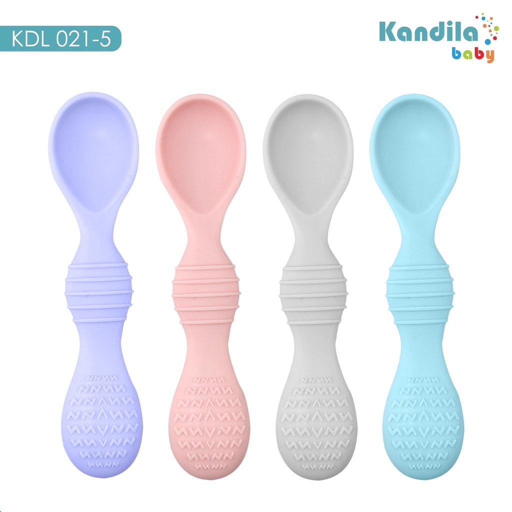 Sendok Makan Bayi Silikon Kandila Silicone Spoon With Case / KDL 021-5
