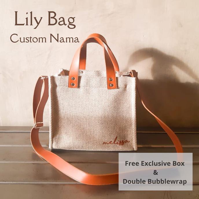 Roujee - Tas Selempang Wanita Jute Bag Premium [LILY BAG - CUSTOM]