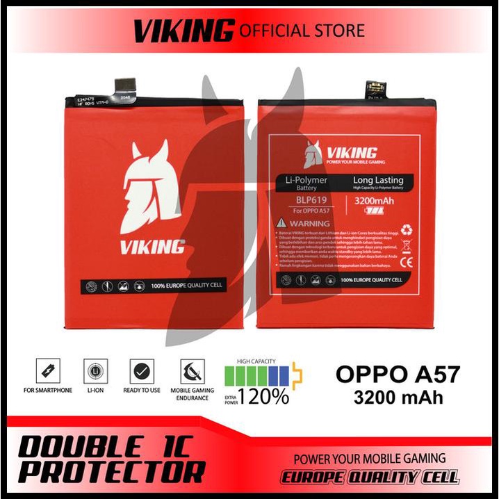 Baterai Viking Oppo A57 - A39 Blp619 Double Power