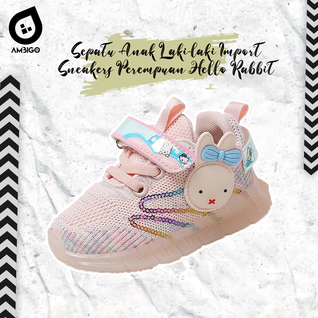 Sepatu Anak Laki Laki - Sepatu Anak Perempuan BUNNY Shoes MOTIF 028 LED Sepatu Sport Anak Casual Import