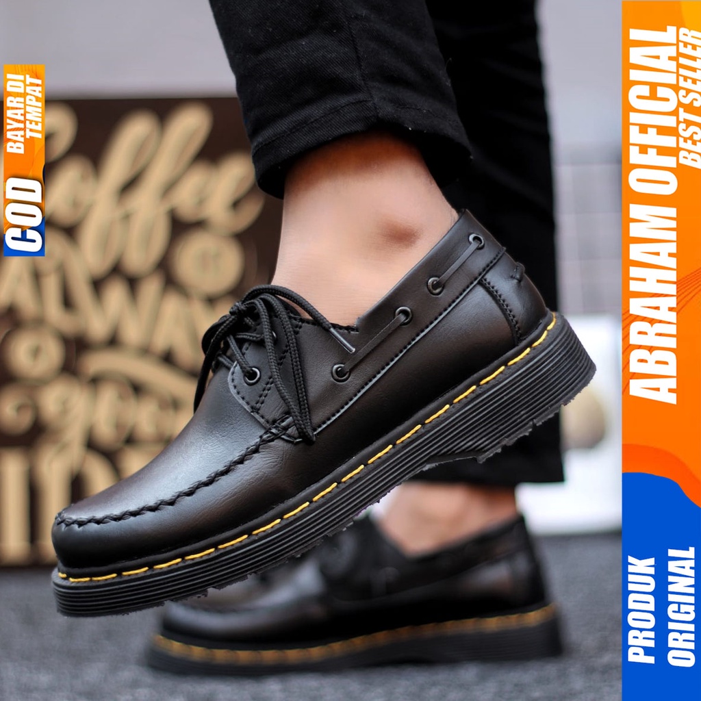 Sepatu Pantofel Kerja Formal Casual Hitam Pria Abraham Daniel