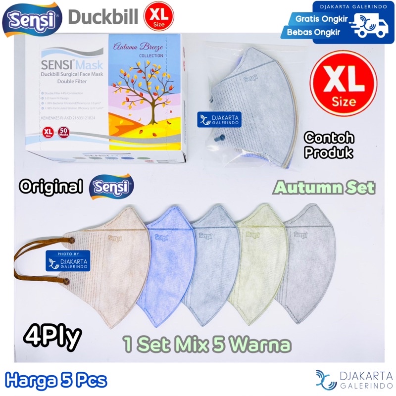 Masker Duckbill Sensi XL 4Ply Original Spring Winter Summer Autumn