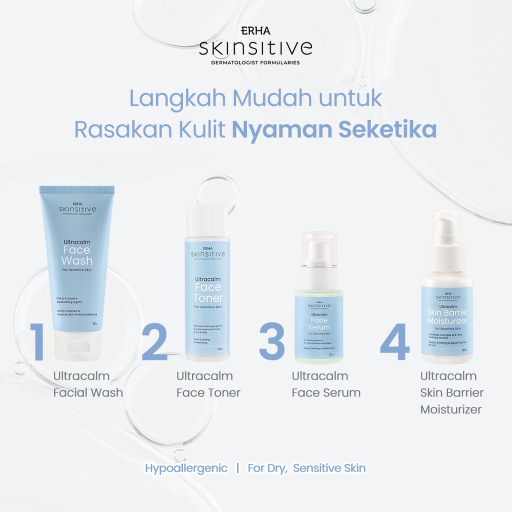 ❤ MEMEY ❤ ERHA Skinsitive Ultracalm Face Wash For Sensitive Skin 80g