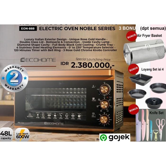 Oven Electric Oven Noble Series 48L Ecohome Eon-888. Bonus