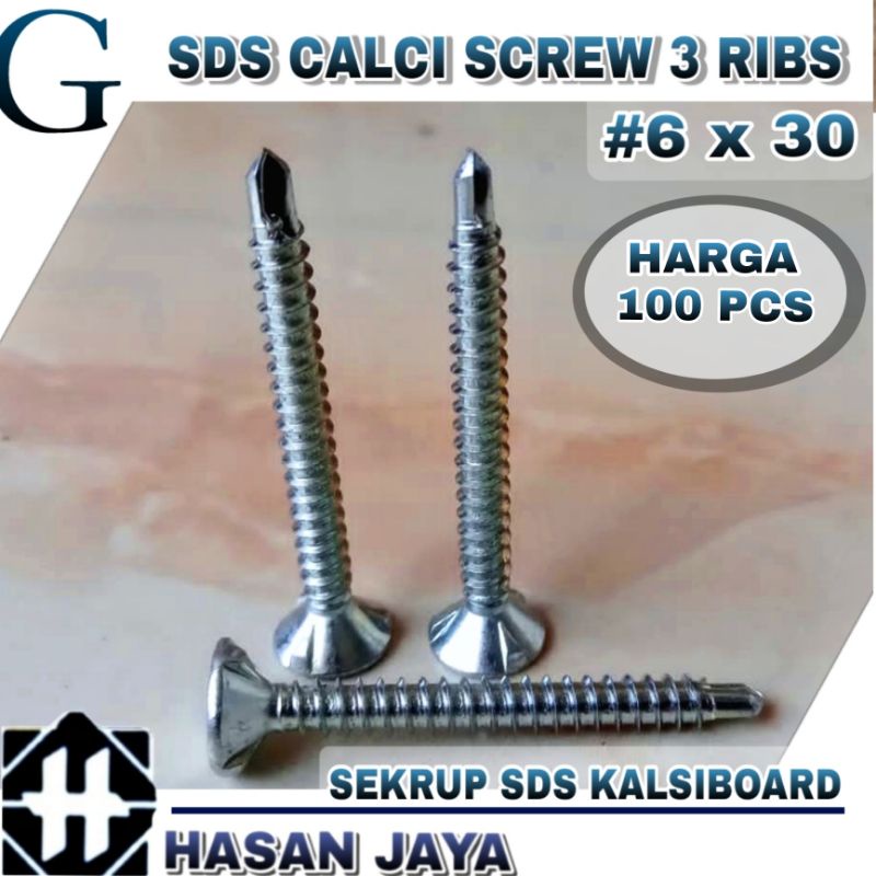 (100pcs) Skrup SDS Calci #6 x 25 / Kalsiboard / Calci Screw #6 x 30