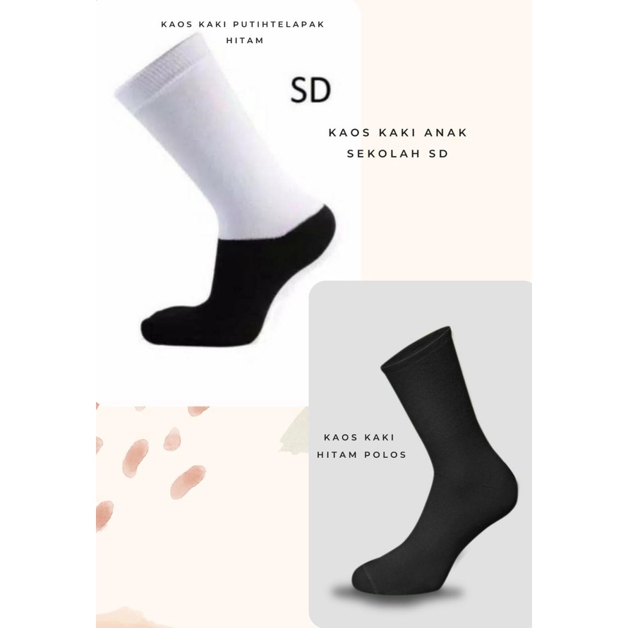 kaos kaki Anak sekolah SD Hitam/ Kaos kaki anak sekolah sd Putih Tebal
