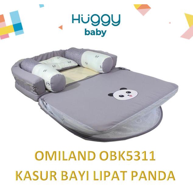 Omiland OBK5311 Kasur Bayi Lipat Kelambu Panda Series always ready