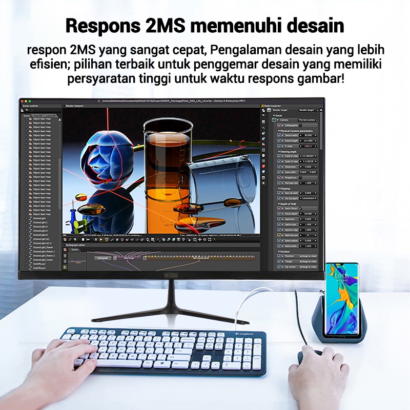 Terbaru 24-inci 144Hz monitor komputer LCD, ayar tanpa batas definisi tinggi 75HZ/144HZ，panel IPS screen