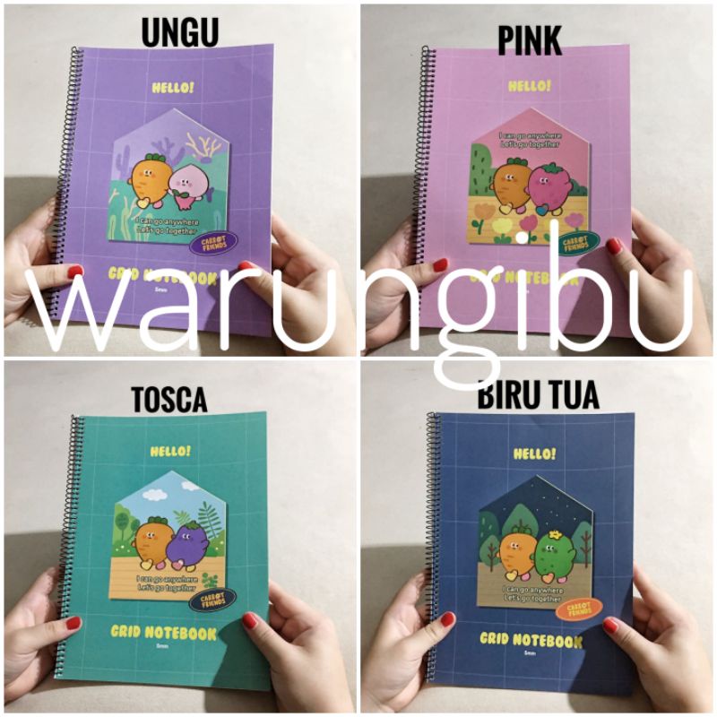 

Carrot Friends Grid 5mm Spiral Notebook Buku Tulis Gambar Pola Halaman Kotak