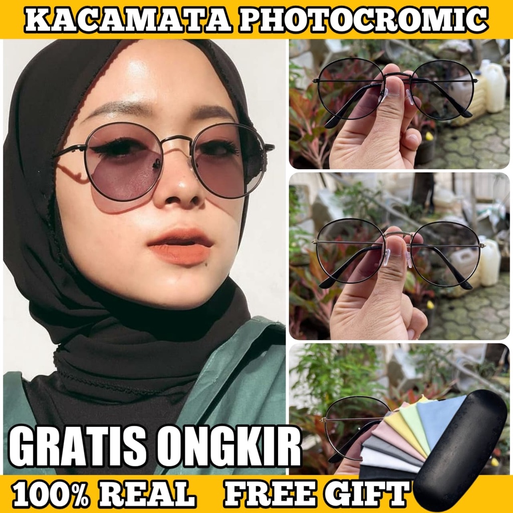 [TERMURAH] Kacamata Photocromic Korea / Anti Radiasi 2 In 1 Potokromik Photochromic Pria Wanita Fotocromic Potocromic