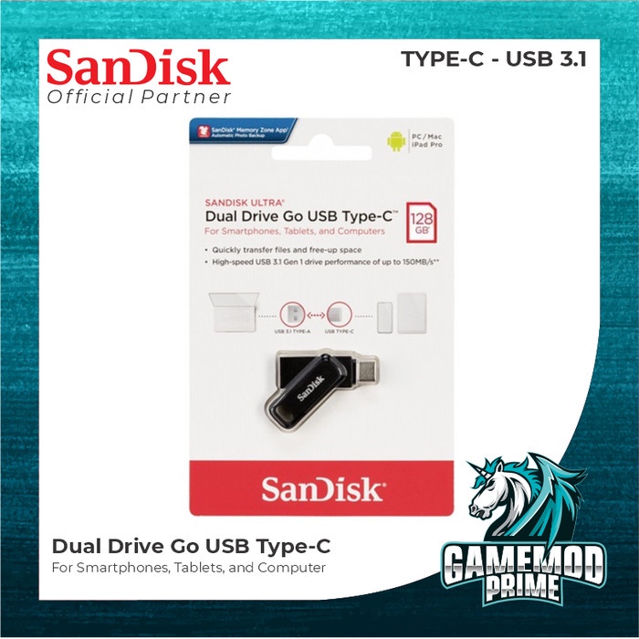 Sandisk OTG USB Type-C USB 3.1 Ultra Dual Drive Go 32 64 128 256 GB