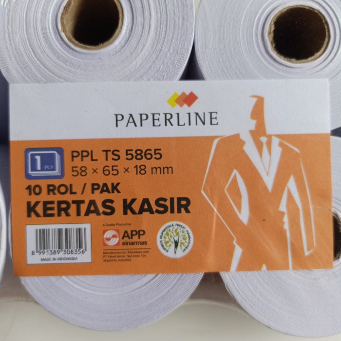 

Kertas Kasir Telstruk Paperline 58x65x18mm / 1 Pack Isi 10 Roll