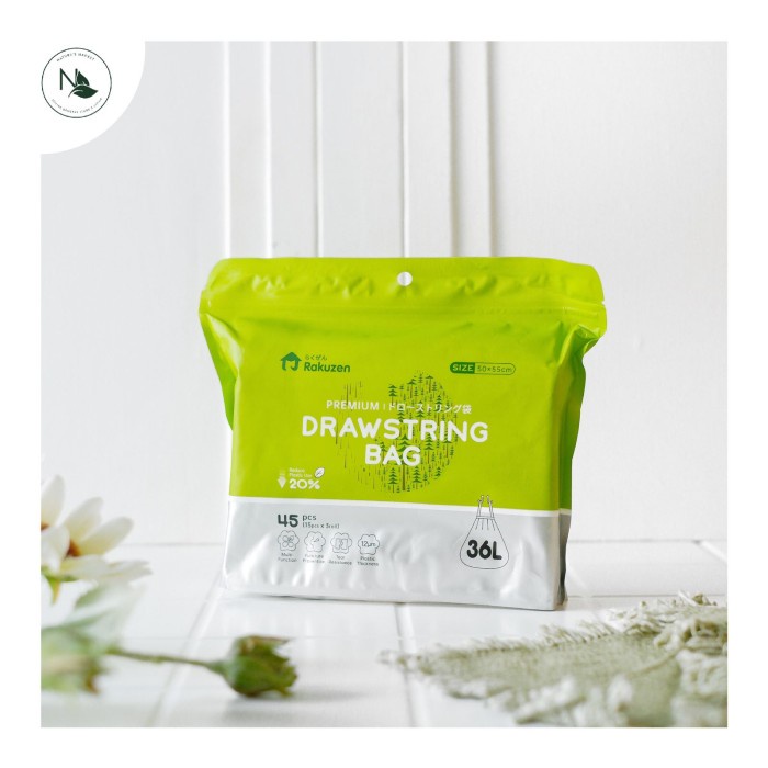 

Rakuzen Premium Drawstring Bag 50 x 55cm 36L isi 45's