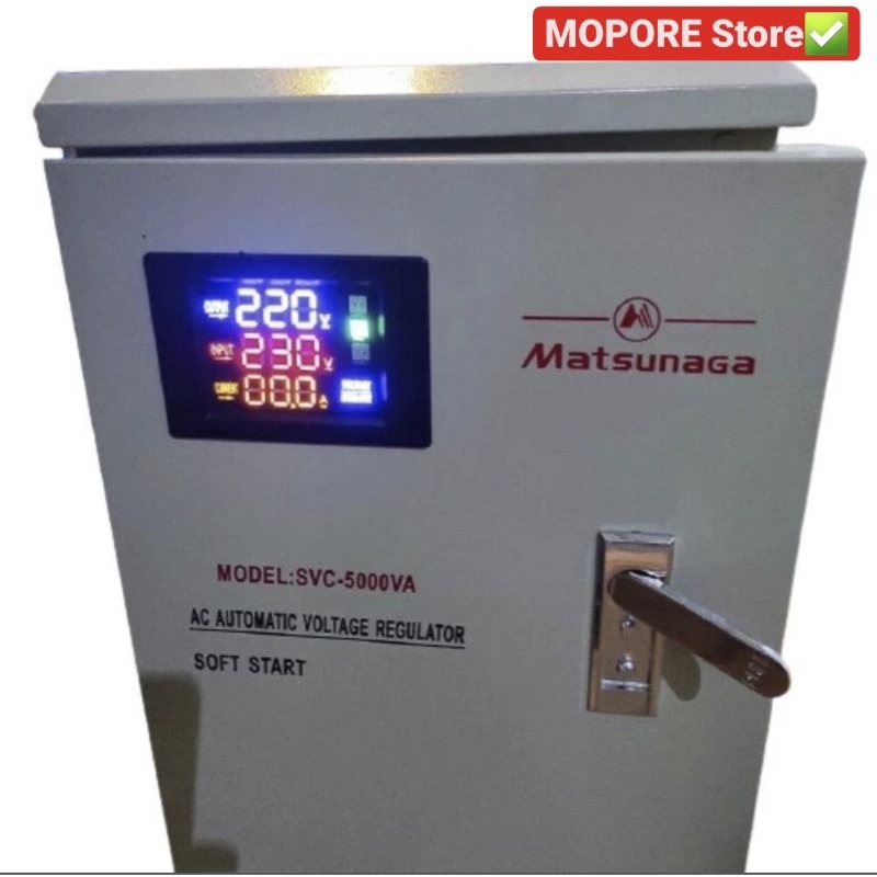 Stabilizer Matsunaga 5000Watt(5KVA) Display Digita Stavol Penstabil Arus Listrik