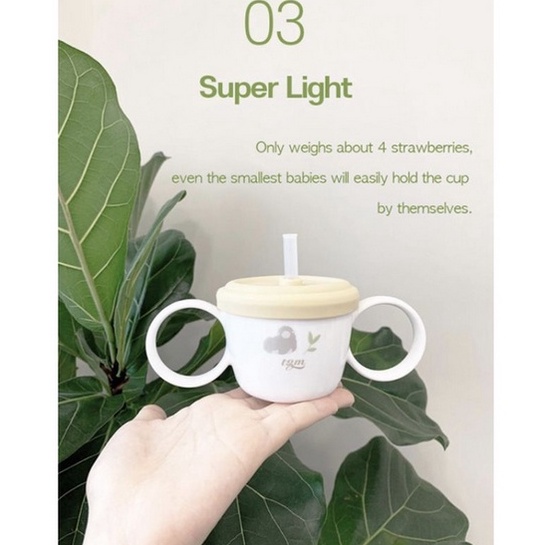 TGM 2 in 1 Handled Silicone Straw Snack Cup - The Good Mother Korea Cup Multifungsi Mpasi Gelas Bayi Baby Bottle Sedotan Botol Minum Anak Dengan Handle Pegangan
