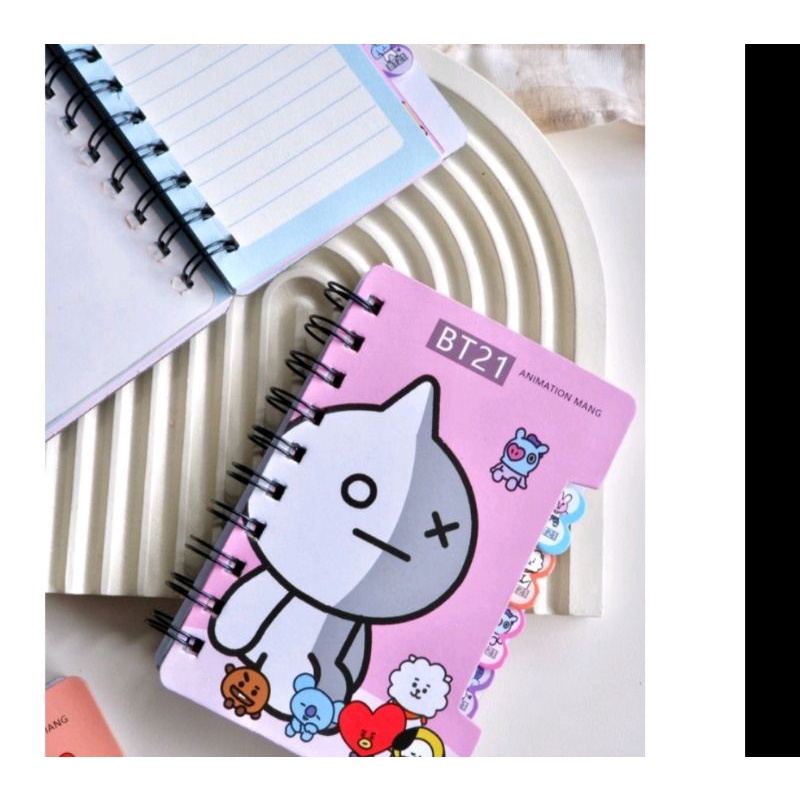 

ASEMKA777 - Buku Diary Spiral Motif BT21 BTS / Buku Notes Spiral / Buku Catatan