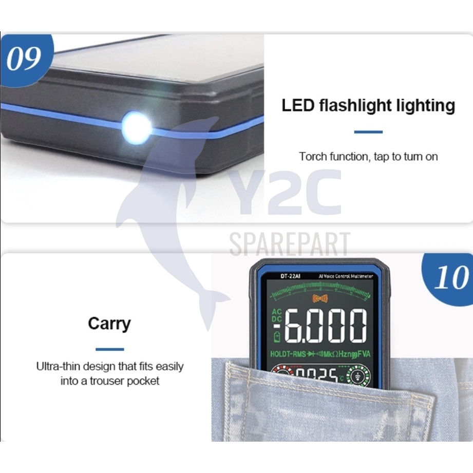 MULTITESTER DIGITAL TOUCH SUNSHINE DT-22A1 / AVOMETER / ALAT SERVIS SERVICE HP