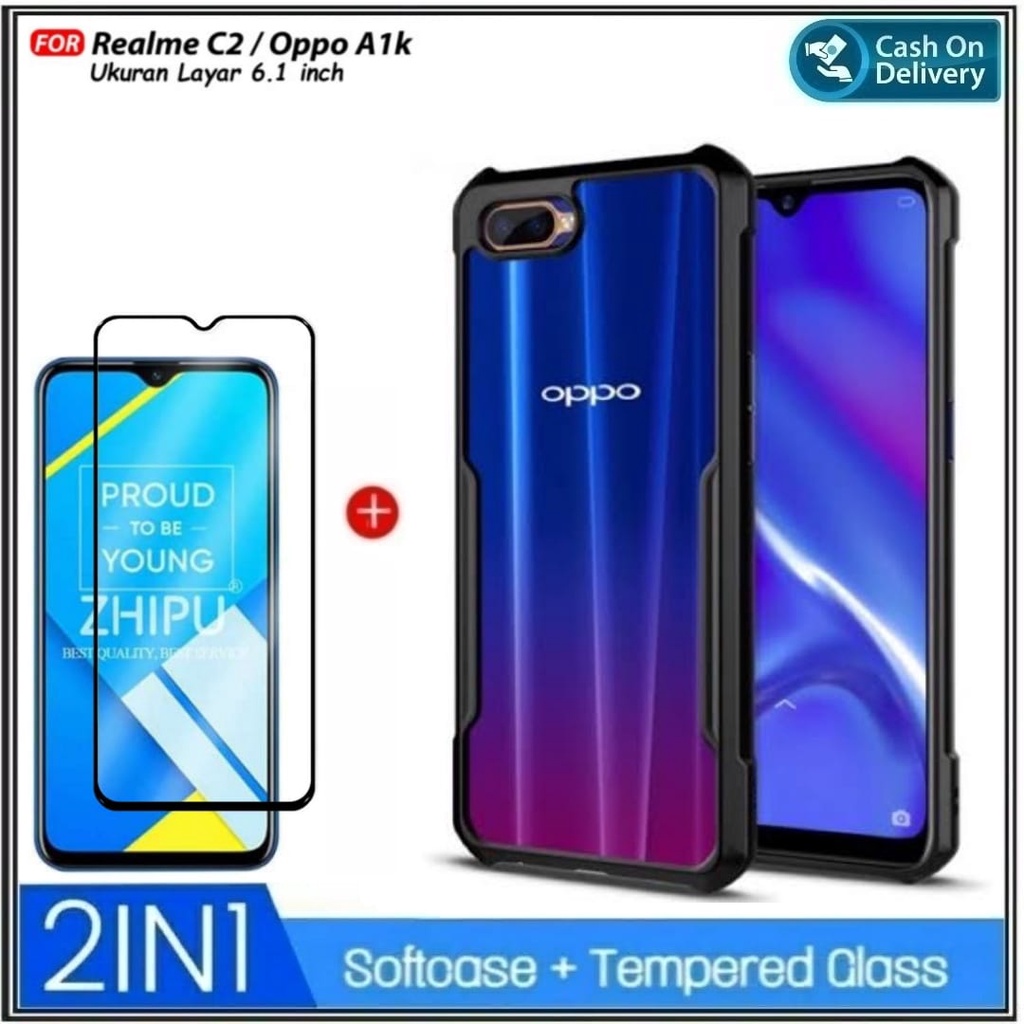 Case Oppo A1K Soft Hard Fusion Transparan Casing Cover