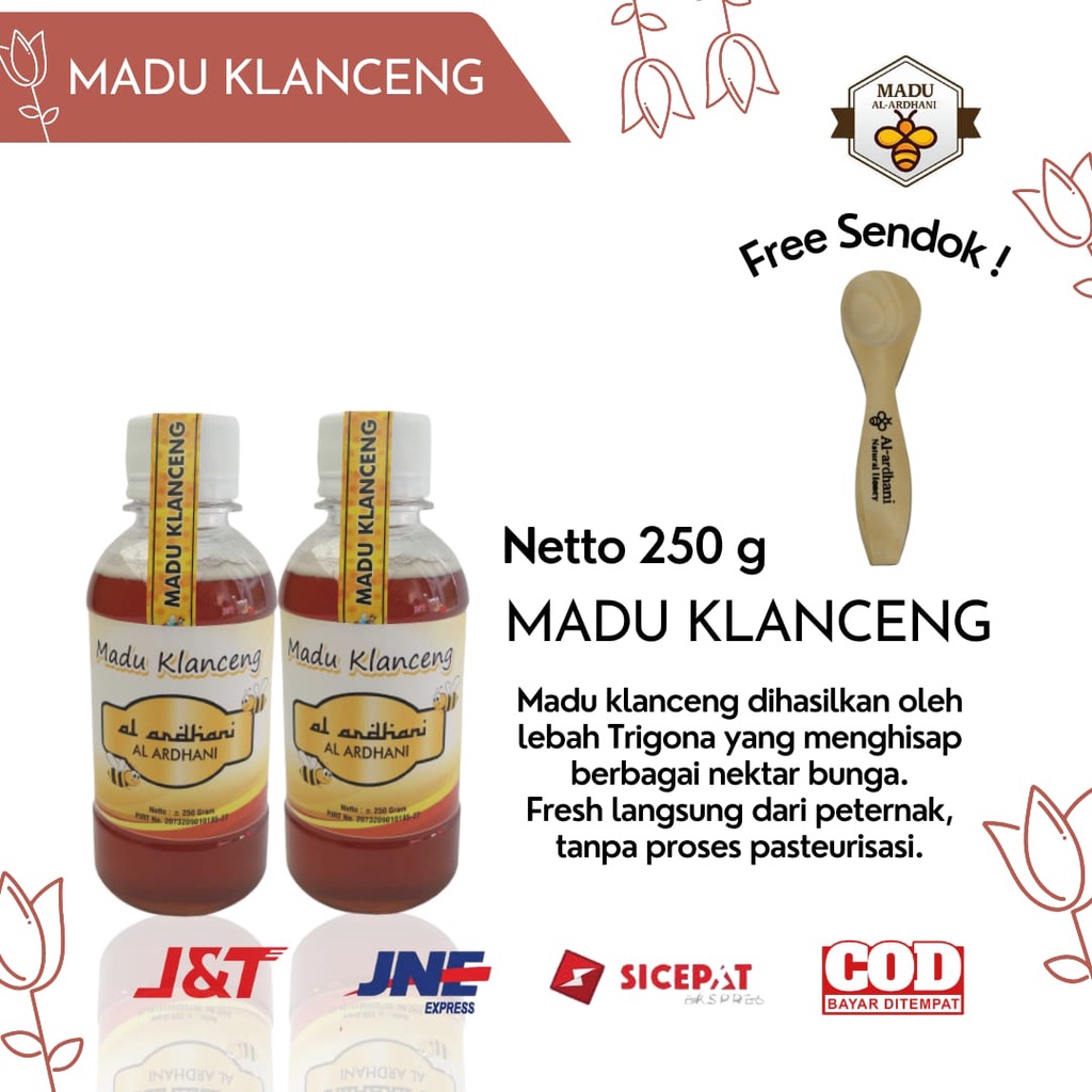 

PROMO TERBATAS Madu Klanceng Asli ORIGINAL 100% Murni Madu Trigona Al-ardhani 250 gram