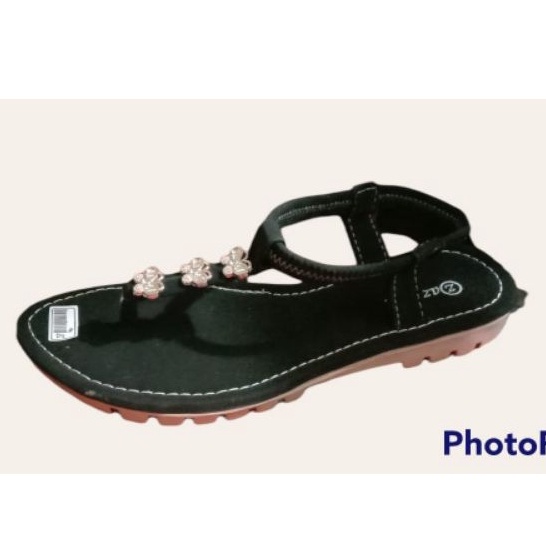 mdaffstore - Sandal Tali Wanita Casual Masa kini Hitam