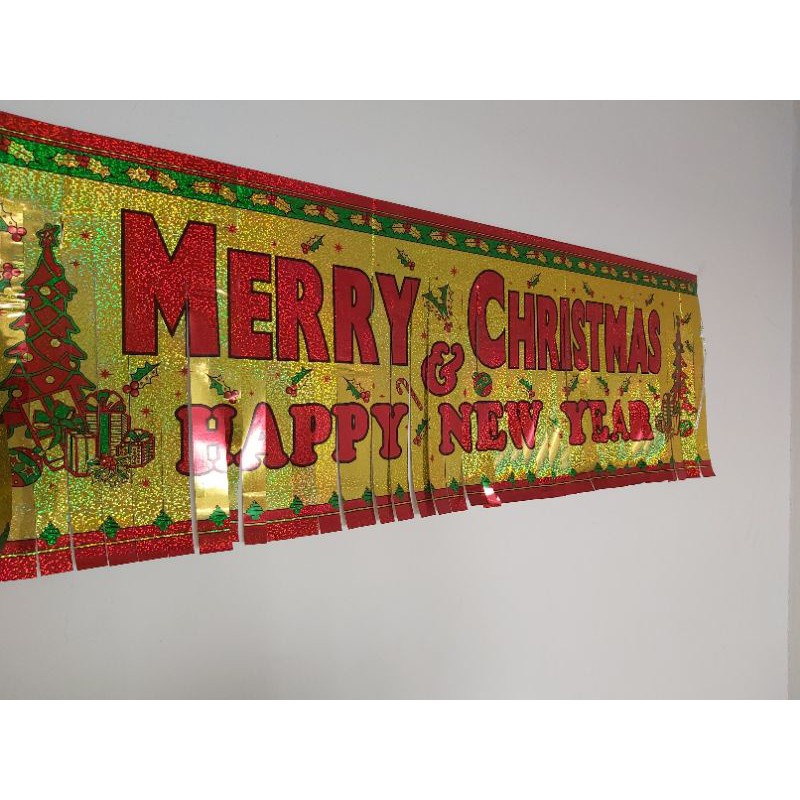 DINOSO Banner Garland Natal Hiasan Rumbai  Natal  Merry Chritmas Happy New Year