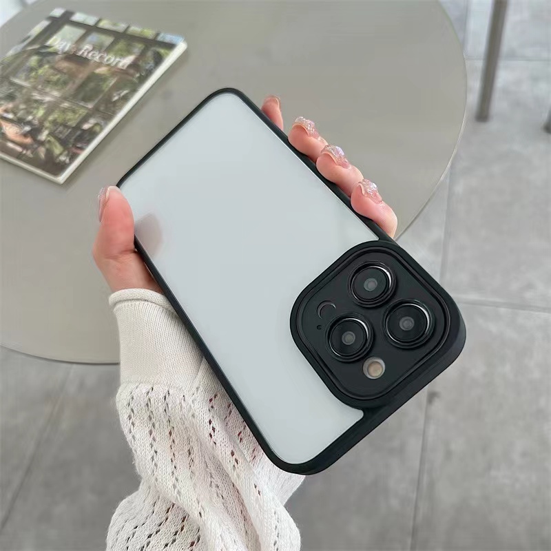 Case Pelindung Lensa Bahan Akrilik Bening Tahan Jatuh Untuk iPhone 14 Plus 13 12 11 Pro max