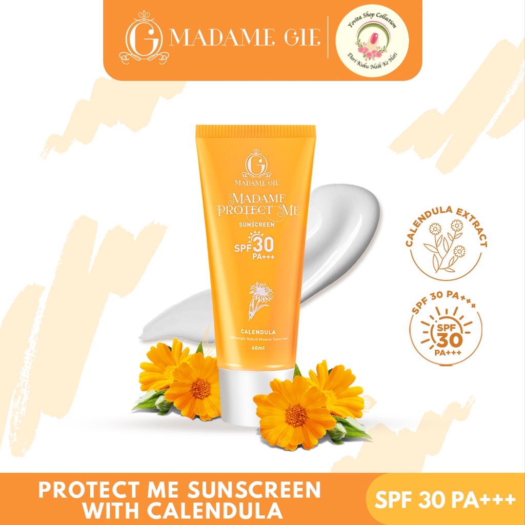 Sunscreen Madame Gie Madame Protect Me SPF 30 PA +++ &amp; SPF 50 PA ++++ With Calendula | Skincare sunblock