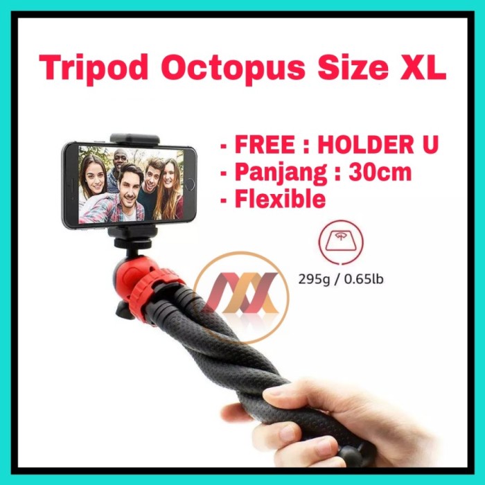 Ht-Flexible Tripod Octopus Size Xl 30Cm Universal Free Holder U