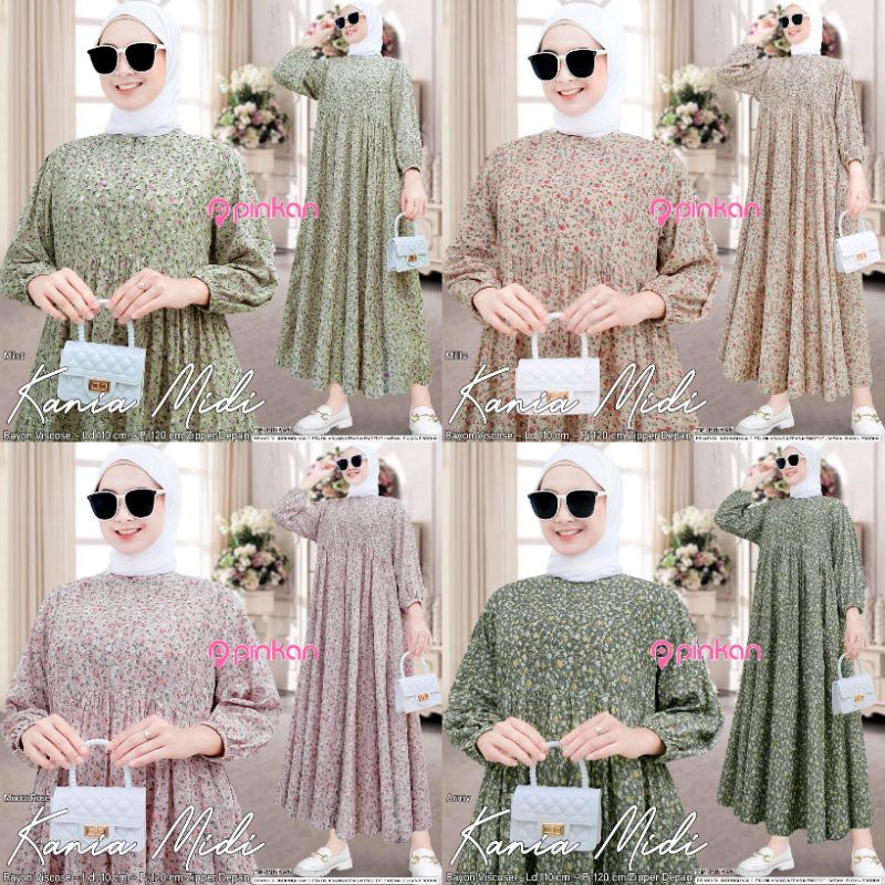 KUMPULAN Midi Motif Original Pinkan Gamis Home Dress Busui Rayon Viscose Premium Homey / Tulip Diana