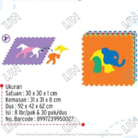 Puzzle Matras EVAMAT Hewan Darat Animal Tikar Karpet Evamats Playmat Mainan Anak Bayi Murah