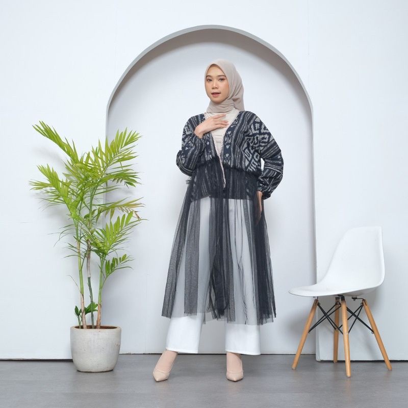 (READY STOCK) Baju tenun - outer tile wanita - dress tenun - baju prewedding - baju lebaran  - Outer