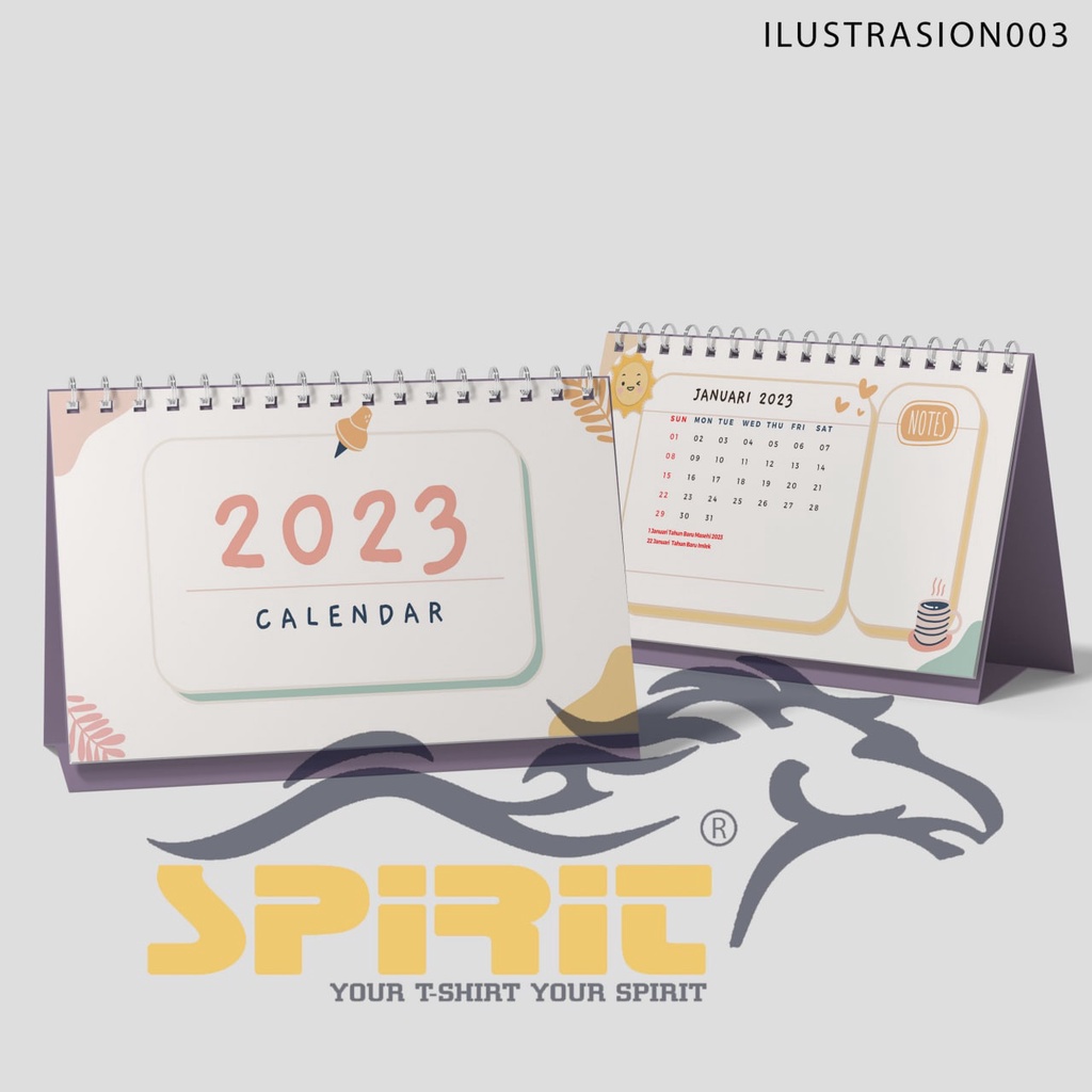 

Kalender Duduk Tahun 2023 / Kalender Meja Tahun 2023 Desian ILUSTRASION003