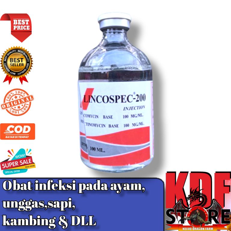LINCOSPEC - 200 LINCOSPECS OBAT INFEKSI PADA AYAM SAPI KAMBING BABI