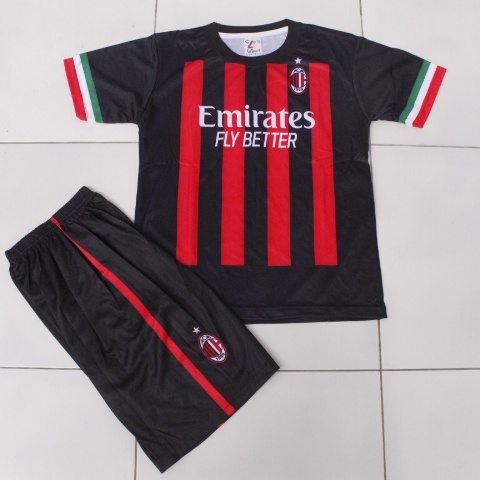 JERSEY SETELAN BAJU BOLA AC MILANO HOME 2022/2023/JERSEY AC MILANI KIDS TERBARU