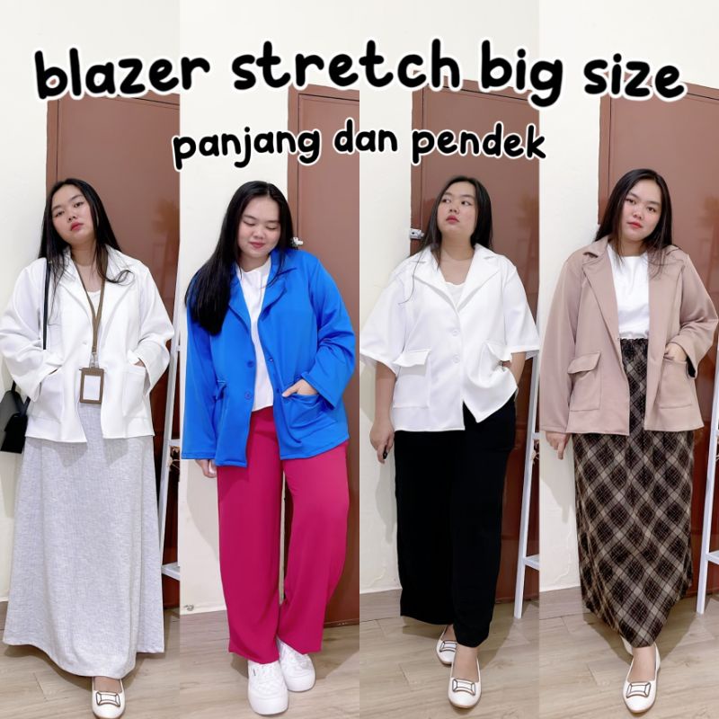 YOONAH BLAZER POLOS PANJANG DAN PENDEK BIG SIZE OVERSIZE JUMBO SCUBA