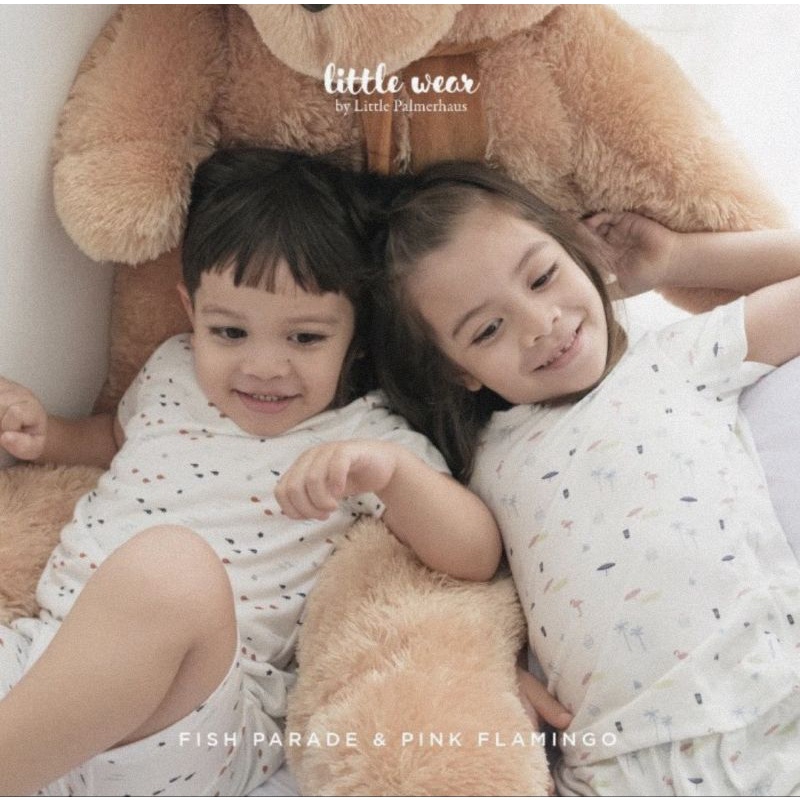 Little Palmerhaus Little Wear Shoulder Button Short Sleeves - Setelan Lengan Pendek Kancing Pundak