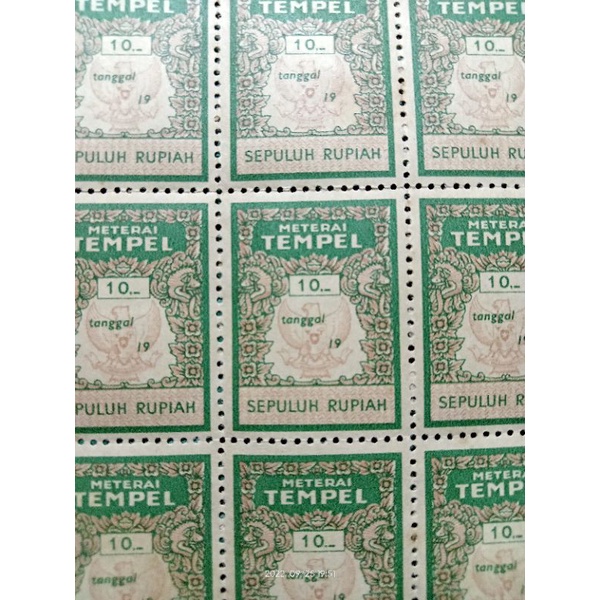 

materai tempel kuno asli 10 rupiah