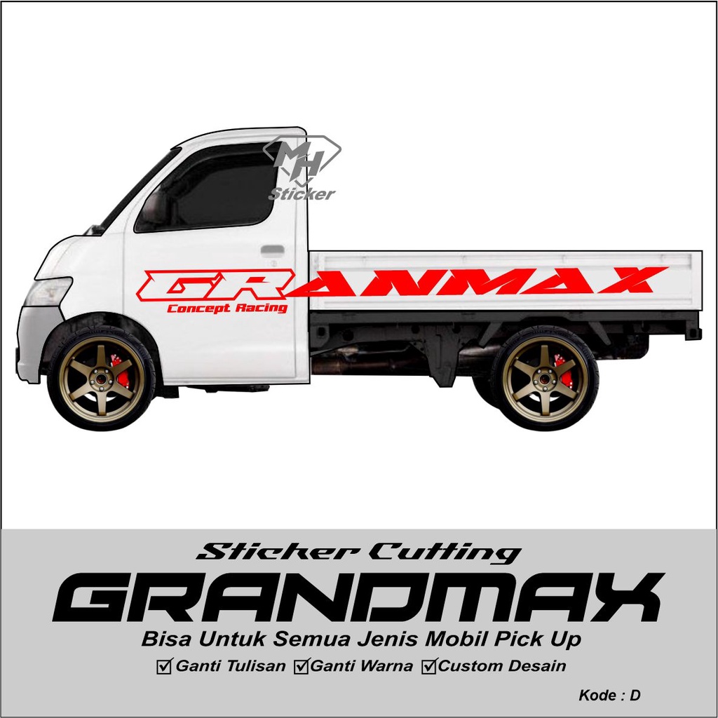 Sticker Cutting Mobil Pickup Grandmax Stiker List Body Grandmax Concept Racing Stiker Mobil Pickup