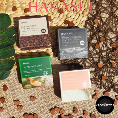 HANASUI Bar Soap 60g |White Rice|Bamboo Charcoal|Aloevera|Coffee