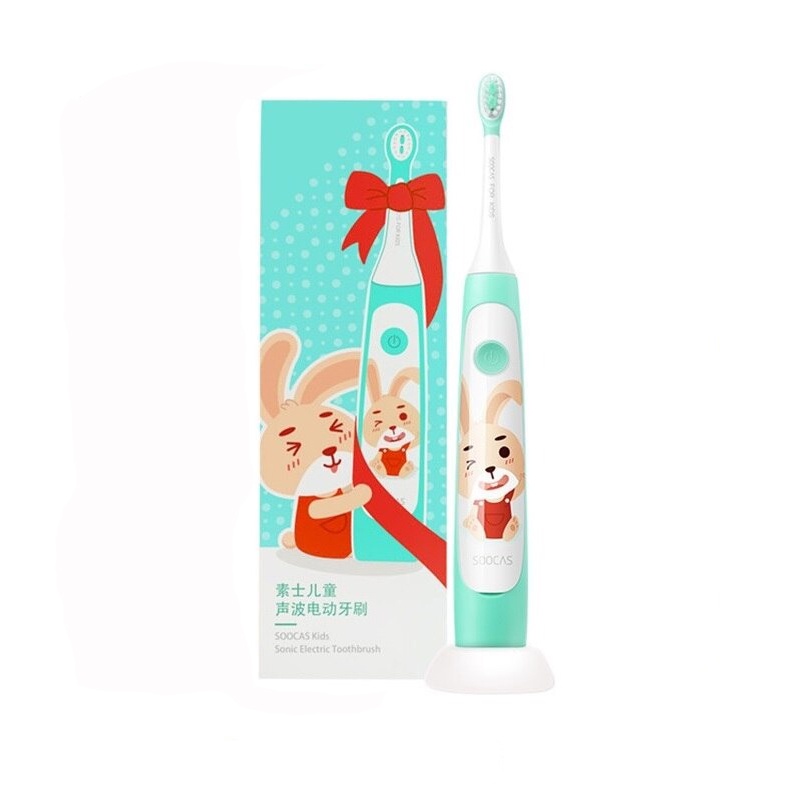 Sikat Gigi Anak Elektrik Children Toothbrush Rechargeable Waterproof - C1 - Green