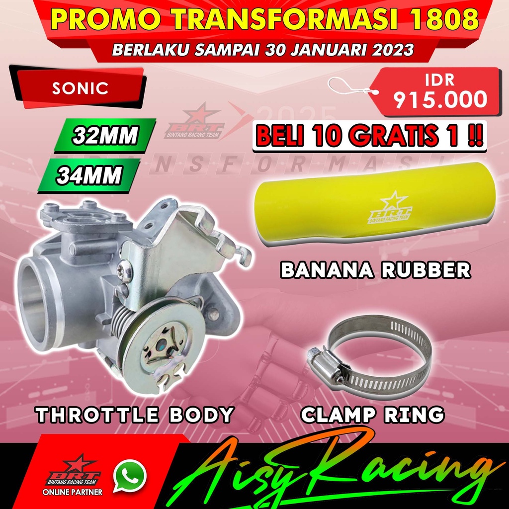 Throttle Body Velocity BRT TB Sonic GTR CBR 150 LED CB 150 R LED 32mm 34mm 32 34